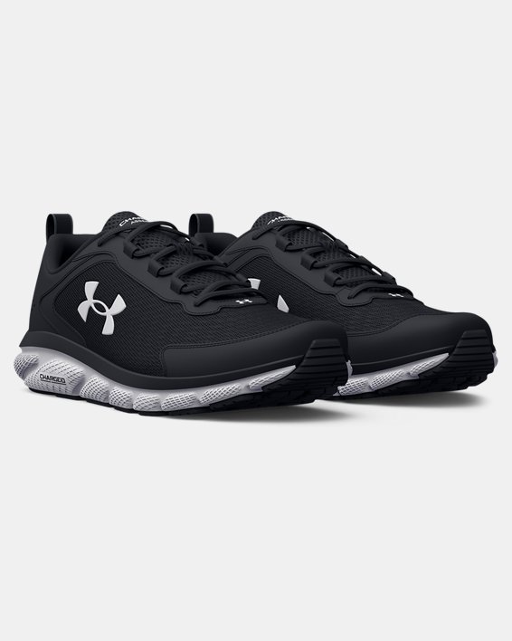 Men's UA Charged Assert 9 Wide (6E) Running Shoes, Black, pdpMainDesktop image number 3